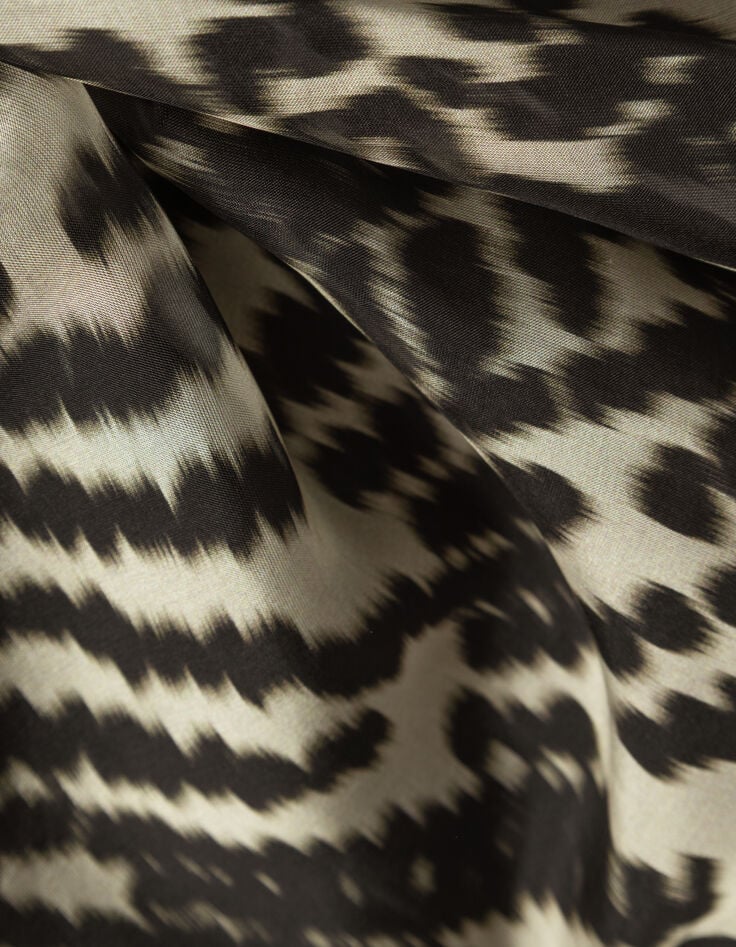 Lange zwarte jurk zebraprint Dames-6