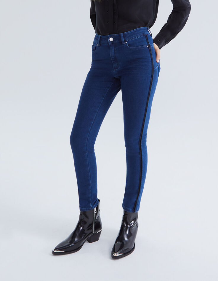 Women’s blue Cosy Fleece 7/8 slim jeans-5