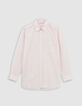 Chemise &agrave; rayures rose coton bio oversize Femme-6