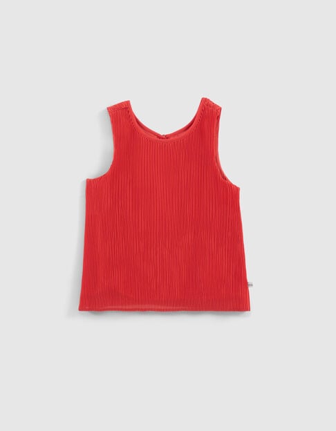 Girls’ red flowing pleated vest top