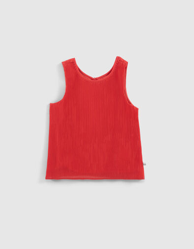 Girls’ red flowing pleated vest top - IKKS