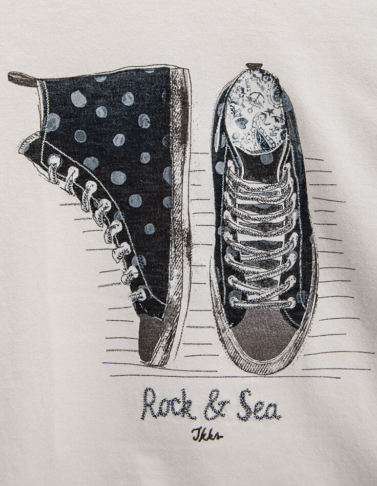 Camiseta cruda visual deportivas de lunares niña-5