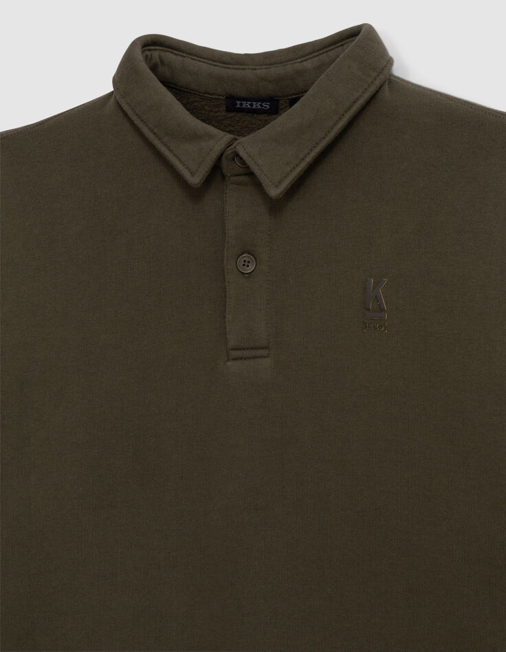 Sudadera caqui maxi mensaje bordado espalda niño-2 Sudadera caqui maxi mensaje bordado espalda niño-2