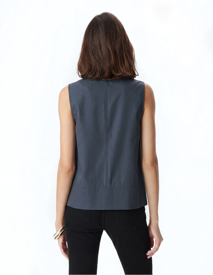 Women&rsquo;s blue-grey sleeveless top-3