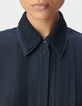 Women’s navy shirt dress, detachable double jewel collar-4