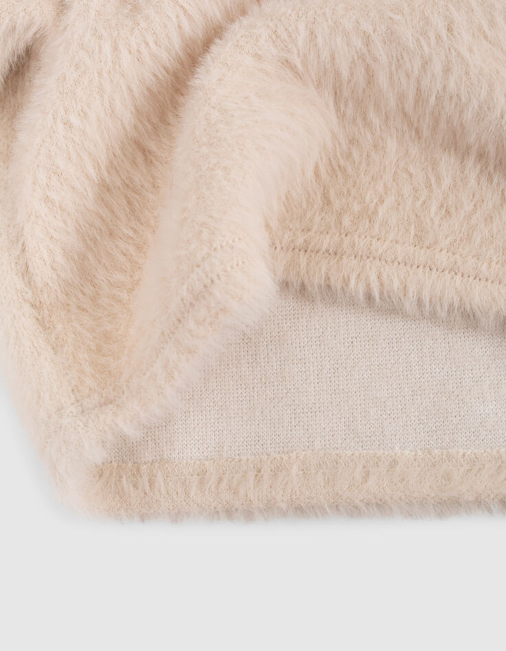 Cremewei&szlig;es M&auml;dchen-Sweatshirt aus Flauschstrick-6