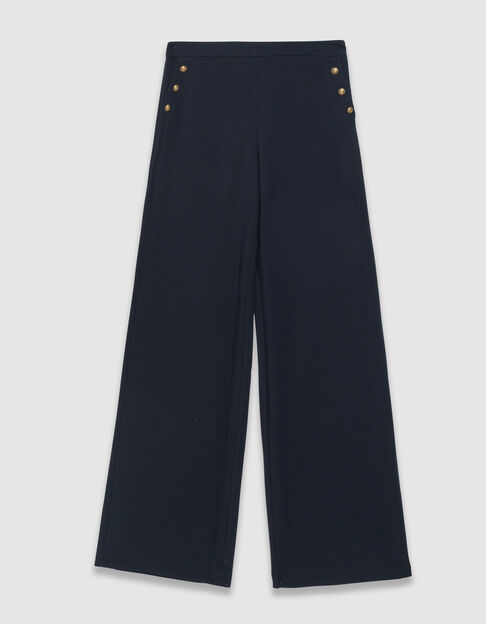 Women’s navy flannel cargo trousers - IKKS