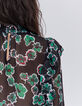 Zwarte blouse maxi bloemenprint volants Dames-4