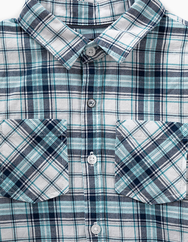 Camisa blue bleach de cuadros niño -2