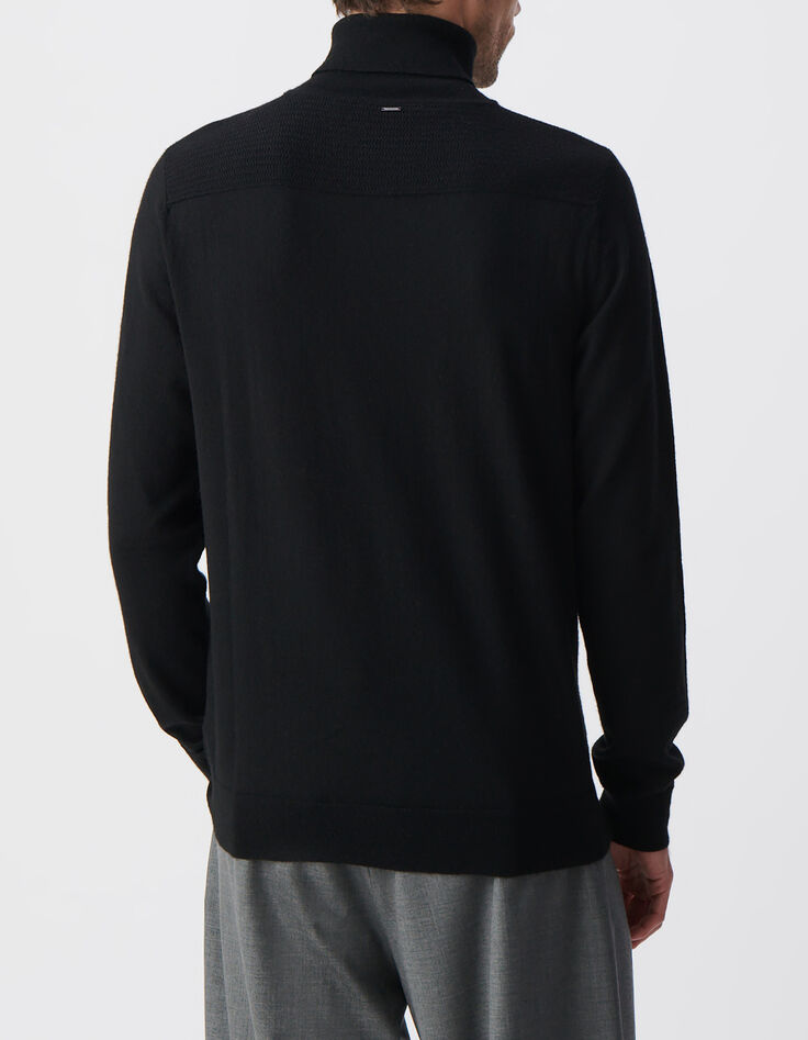 Men&rsquo;s black knit roll-neck sweater-3