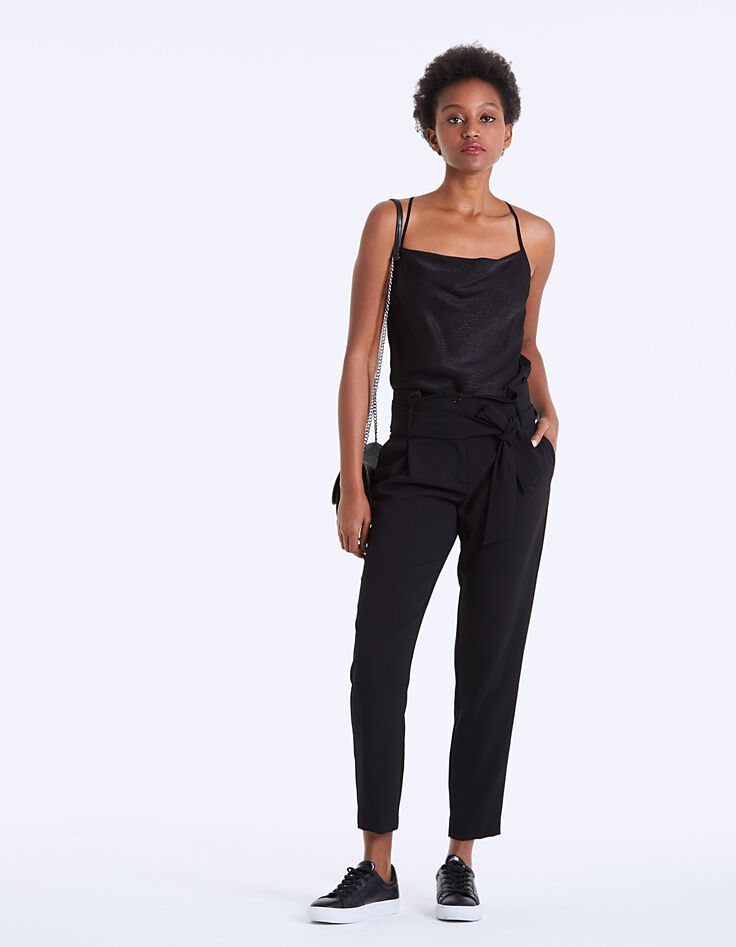 Caraco en jacquard python dentelle dos femme-6