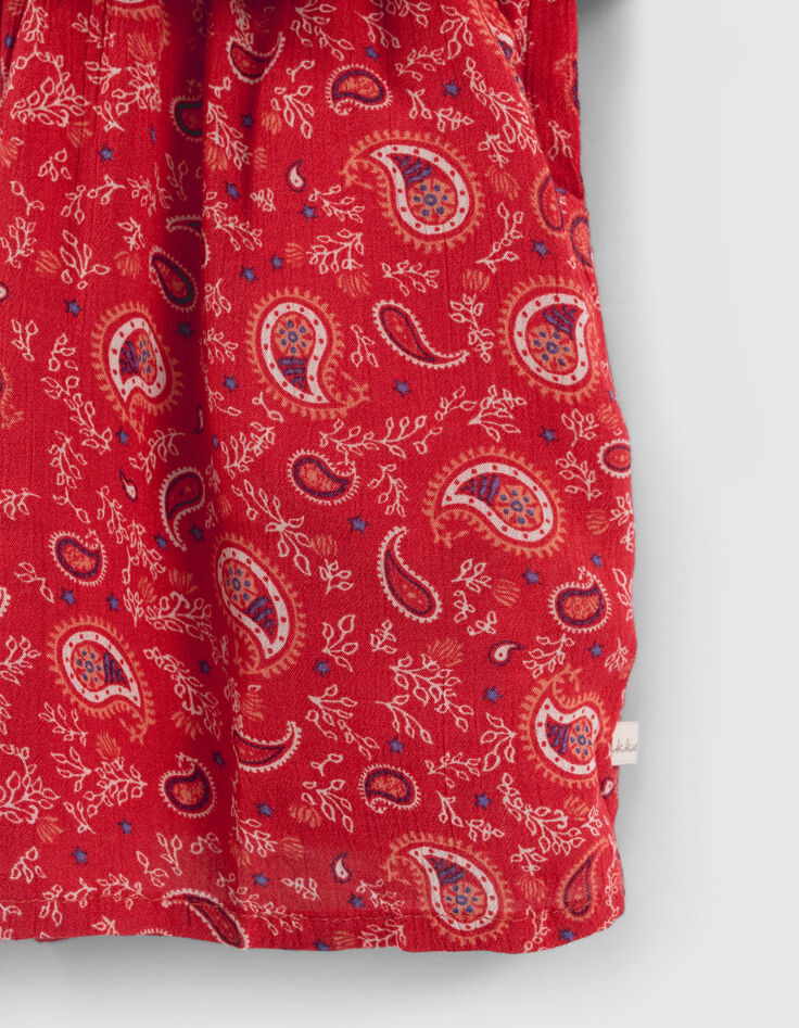 Rode korte jumpsuit Lenzing™ Ecovero™ kasjmierprint meisjes-5
