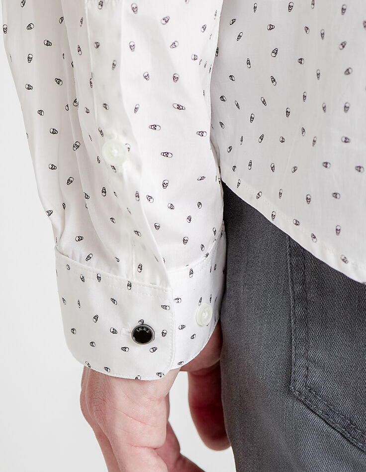 Men’s off white skull print SLIM shirt -5