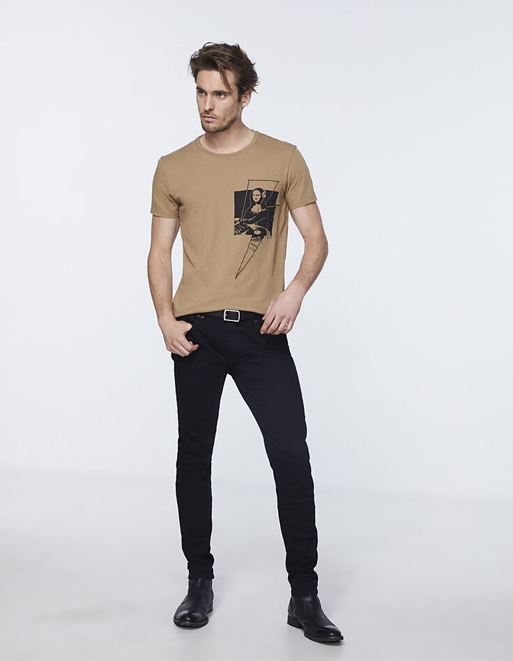 Men’s mink T-shirt with Mona Lisa-cartoon -3