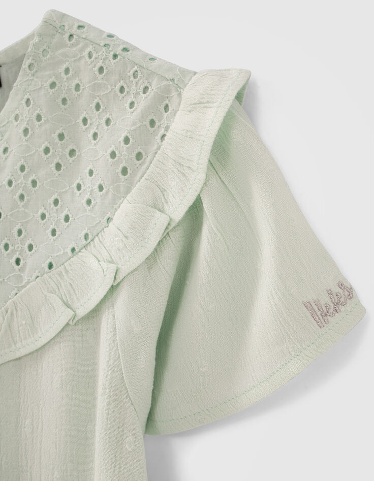 Watergroene jurk frontje broderie anglaise meisjes-5