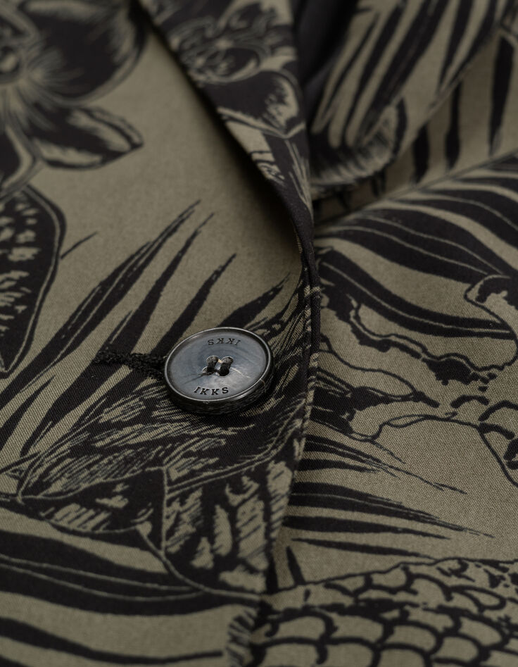 Chaqueta de traje de selva maxi LENZING&trade; ECOVERO&trade; de color caqui para mujer.-5