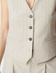 Gilet de costume sans manche gris motif rayures lurex Femme-5