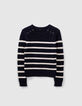 Women’s navy knit sweater with anchor buttons-6