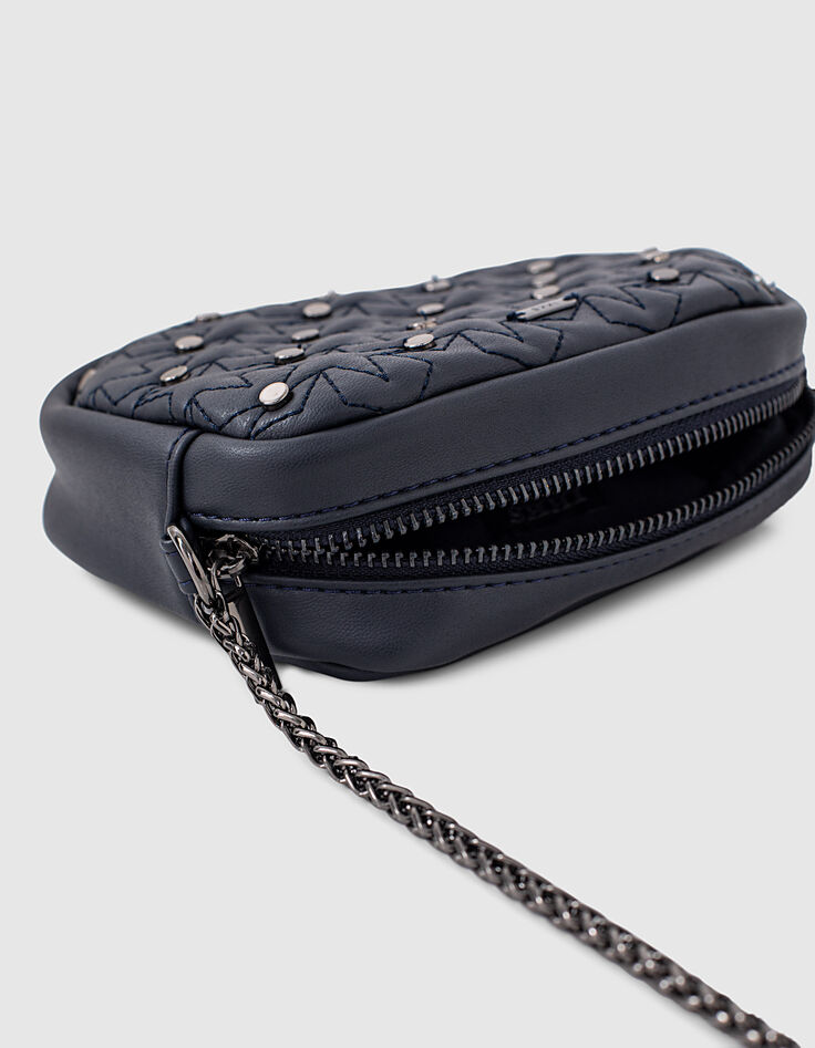 Sac &agrave; main navy matelass&eacute; &eacute;toiles et clous fille-5