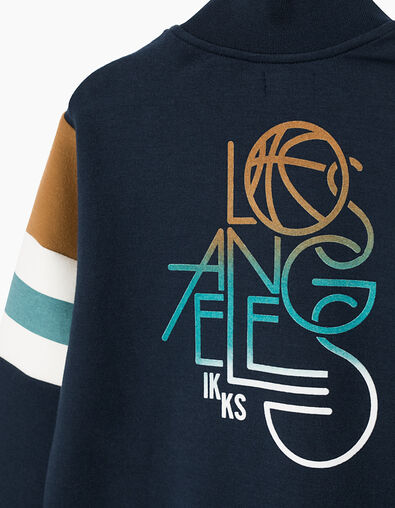 Cárdigan tinta con bandas tricolores niño  - IKKS