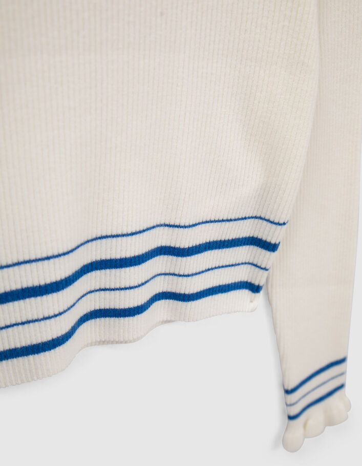 Jersey blanco rayas azules punto niña-7