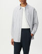 Chemise REGULAR bleu ray&eacute;e 100% coton Homme-1