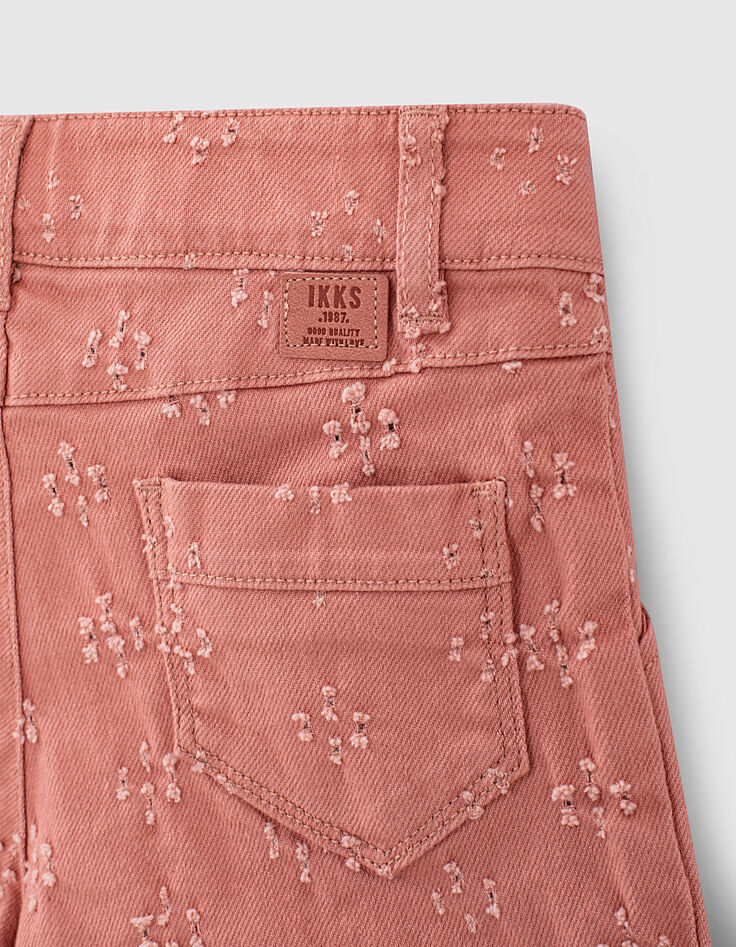 Shorts vaqueros rosa empolvado efecto used para ni&ntilde;a-7
