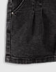 Short en jean noir délavé fille-6