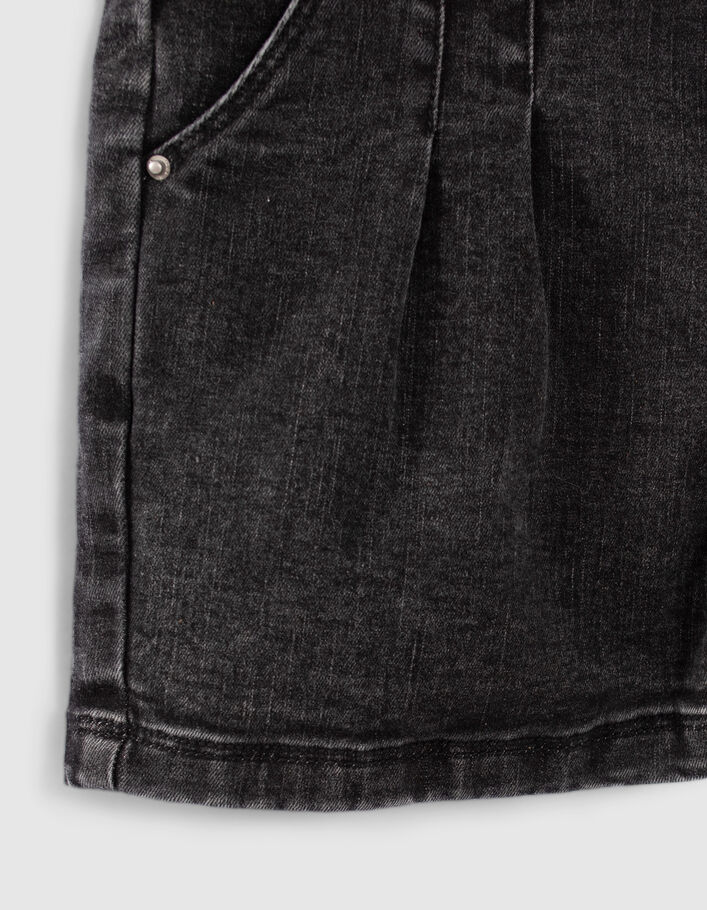 Short en jean noir délavé fille - IKKS