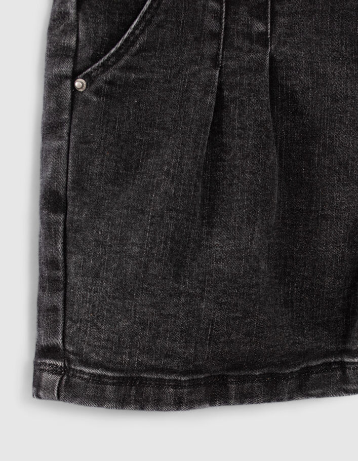 Schwarze Washed-Mädchenjeansshorts - IKKS