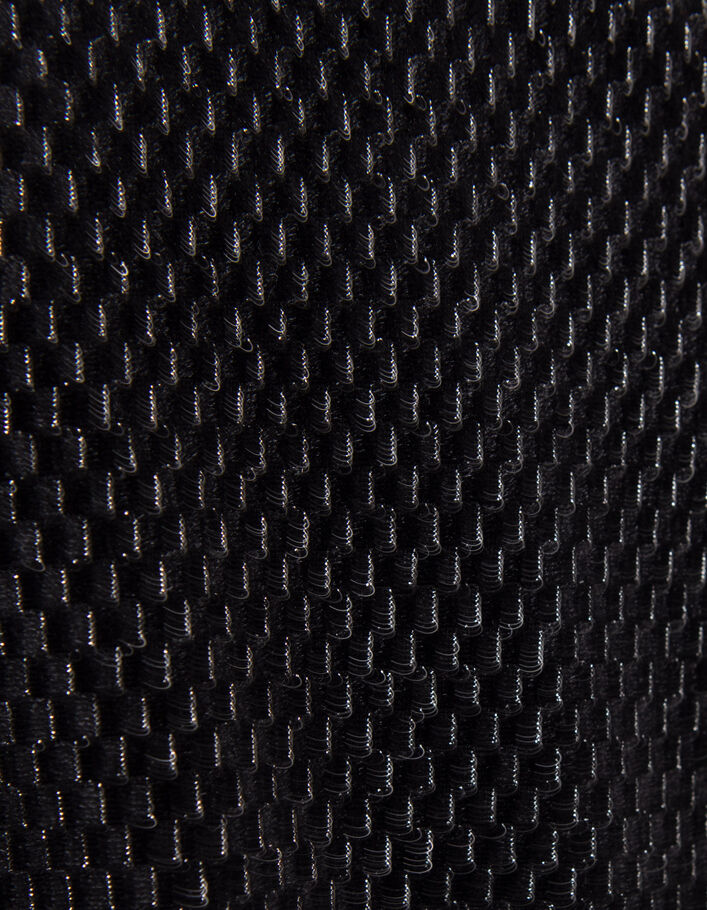 Cardigan noir maille velours jacquard relief lurex fille-9