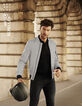 Blouson gris RÉFLÉCHISSANT esprit bomber Homme-1