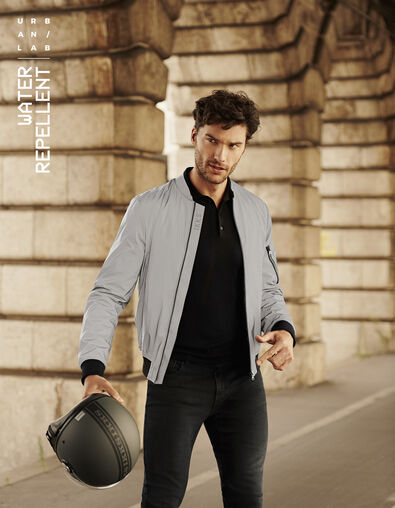 Blouson gris RÉFLÉCHISSANT esprit bomber Homme - IKKS