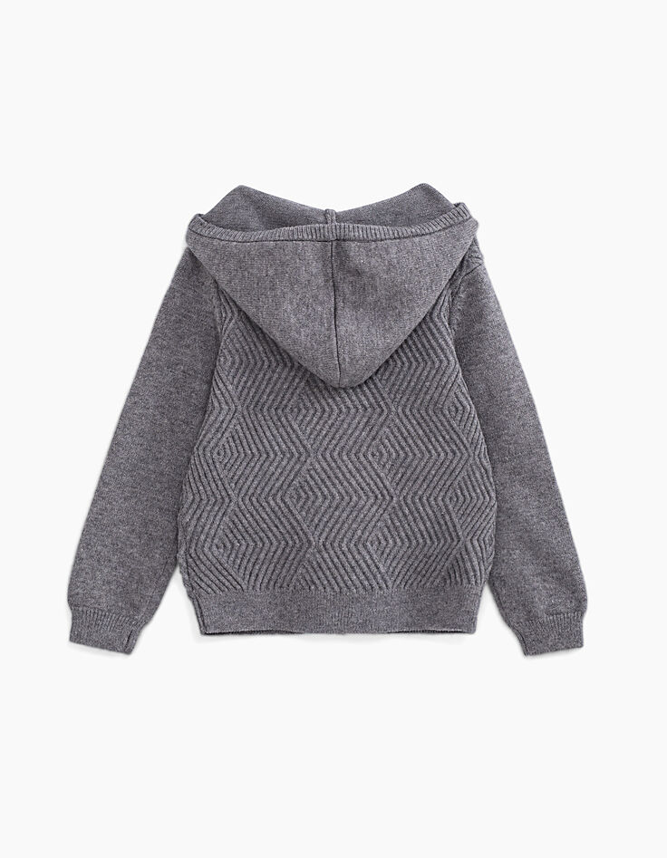 Cárdigan granito jaspeado cremallera tricot relieve niño-4