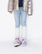 Hellblaue Skinny-Mädchenjeans mit gesticktem Gürtel-2