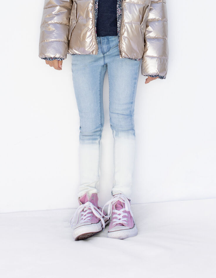 Hellblaue Skinny-Mädchenjeans mit gesticktem Gürtel-2