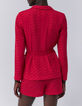 Women’s fuchsia print belted suit jacket-2