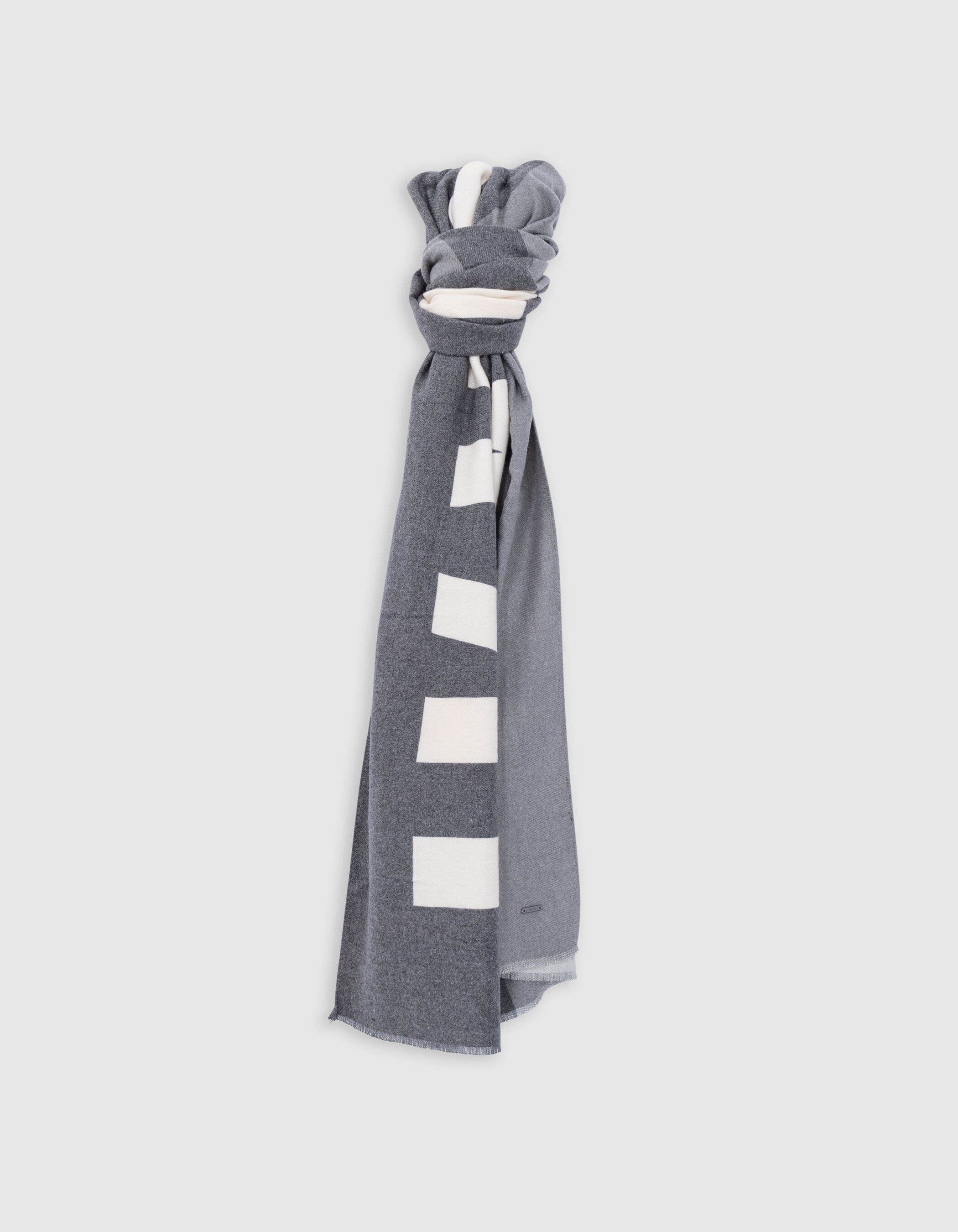 Asphalt scarf with logo IKKS Homme IKKS