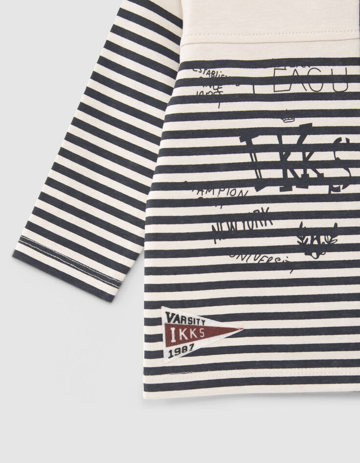 T-shirt marinière bi motifs bébé garçon-4