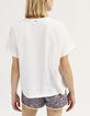 Tee-shirt en coton blanc cassé cœurs brodés poitrine femme-3
