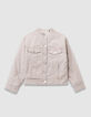 Beige Mädchenjacke aus gefüttertem Stoff-1