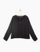 Blouse noire à dentelle, fermeture pressions fille-4