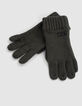 Jungen-Handschuhe Khaki, recycelter Strick,-2