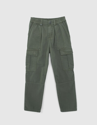 Kaki BATTLE broek elastische taille jongens - IKKS