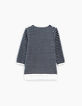 Robe navy rayé blanc cassé en tricot bébé fille-3