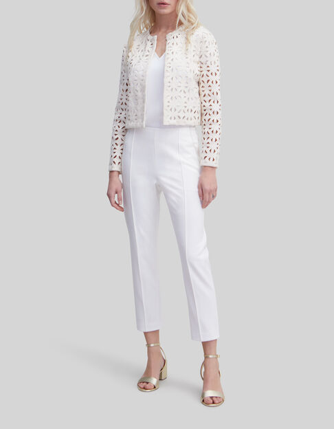 Women's white suit trousers with microbeading - IKKS