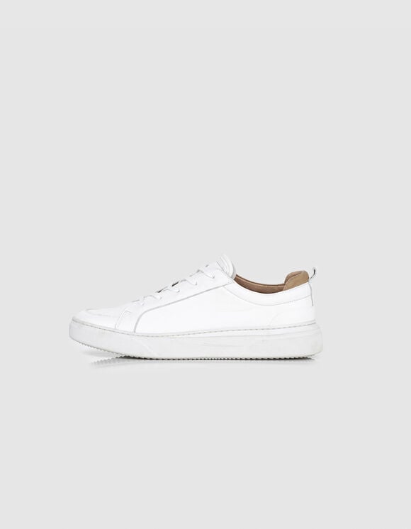 Men’s white leather trainers