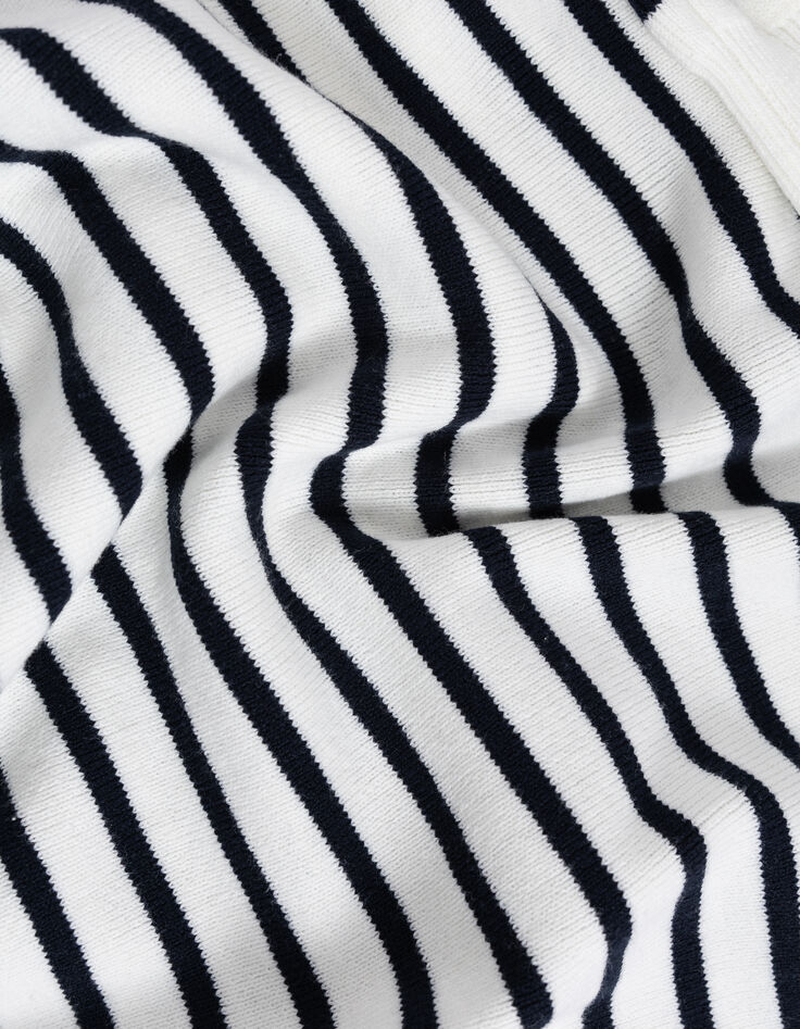 Pull marinière tricot rayé avec boutons gravés Femme-7