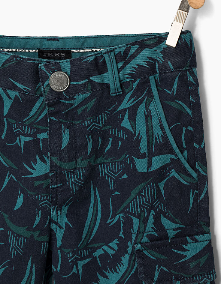 Bermudas tinta estampado hojas niño -3