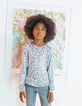 Girls’ medium grey marl leopard print sweater-1